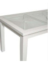 Table bois blanc et verre 180 cm