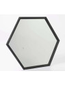 Miroir métal noir hexagone