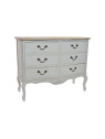 Commode blanche romantique 6 tiroirs Camille