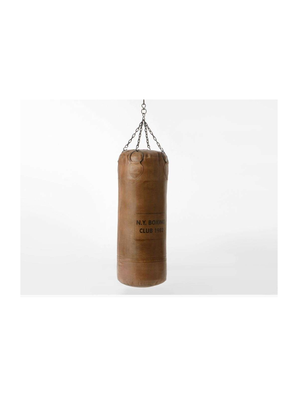Sac de boxe vintage en cuir marron avec chaine pour cadeau - 28650