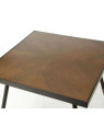 Bout de canapé carré chic marron et métal Touquet