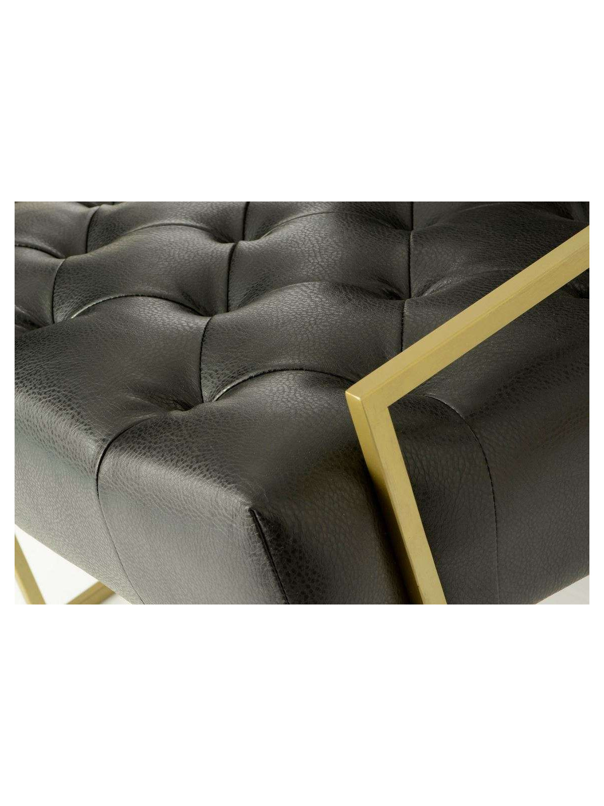 Fauteuil design noir métal doré