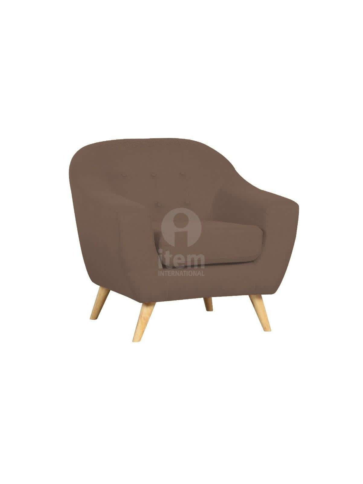 Fauteuil chocolat arrondi moderne Sylvia