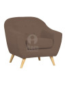 Fauteuil chocolat arrondi moderne Sylvia