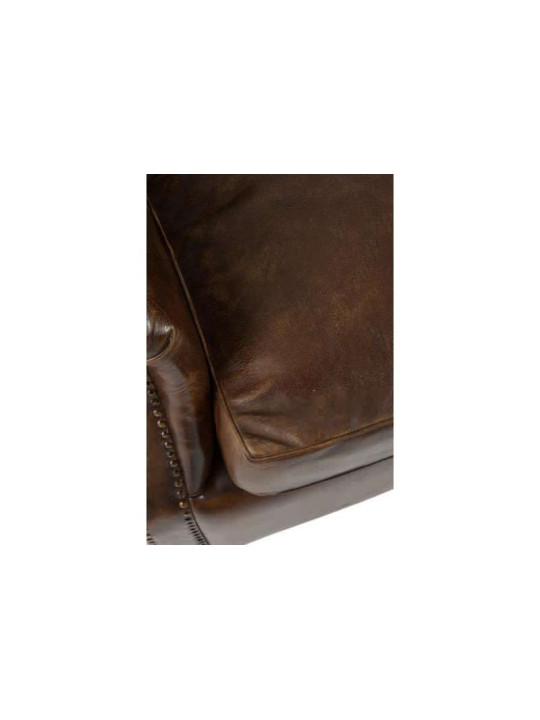 Fauteuil vintage cuir marron Jolipa