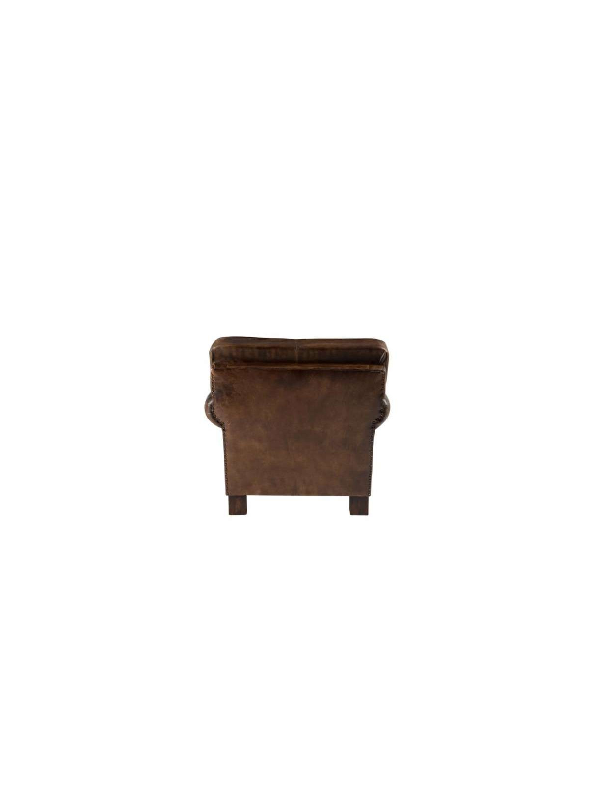 Fauteuil vintage cuir marron Jolipa