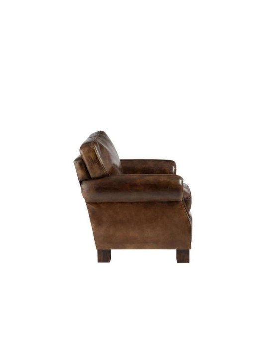 Fauteuil vintage cuir marron Jolipa