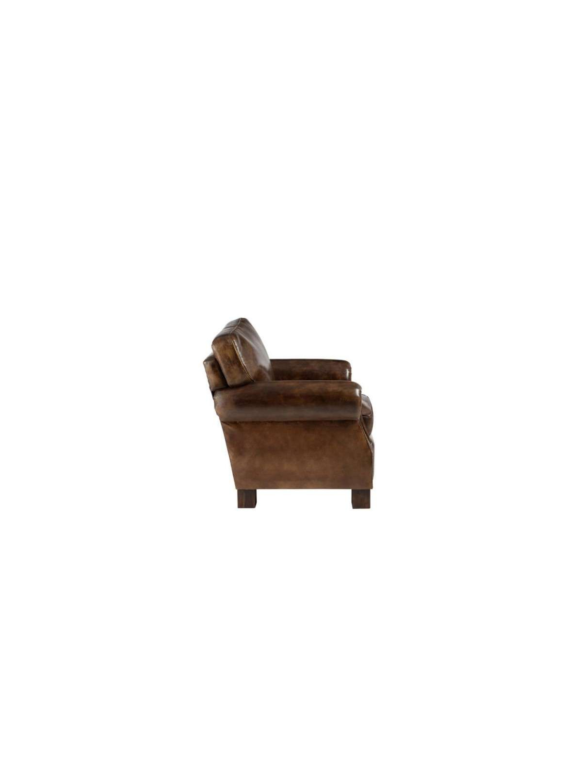 Fauteuil vintage cuir marron Jolipa