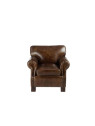 Fauteuil vintage cuir marron Jolipa