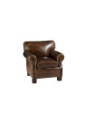 Fauteuil vintage cuir marron Jolipa