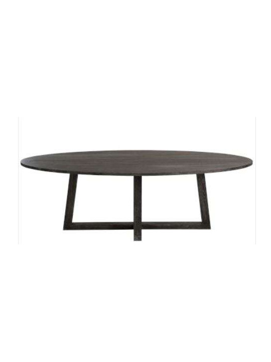 Table ovale moderne bois brun foncé