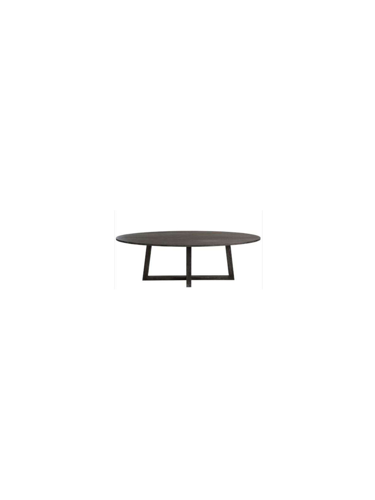 Table ovale moderne bois brun foncé