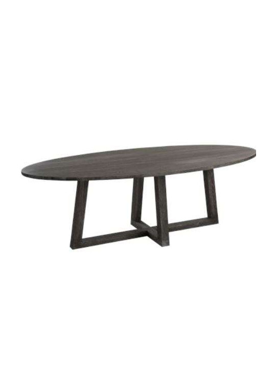 Table ovale moderne bois brun foncé