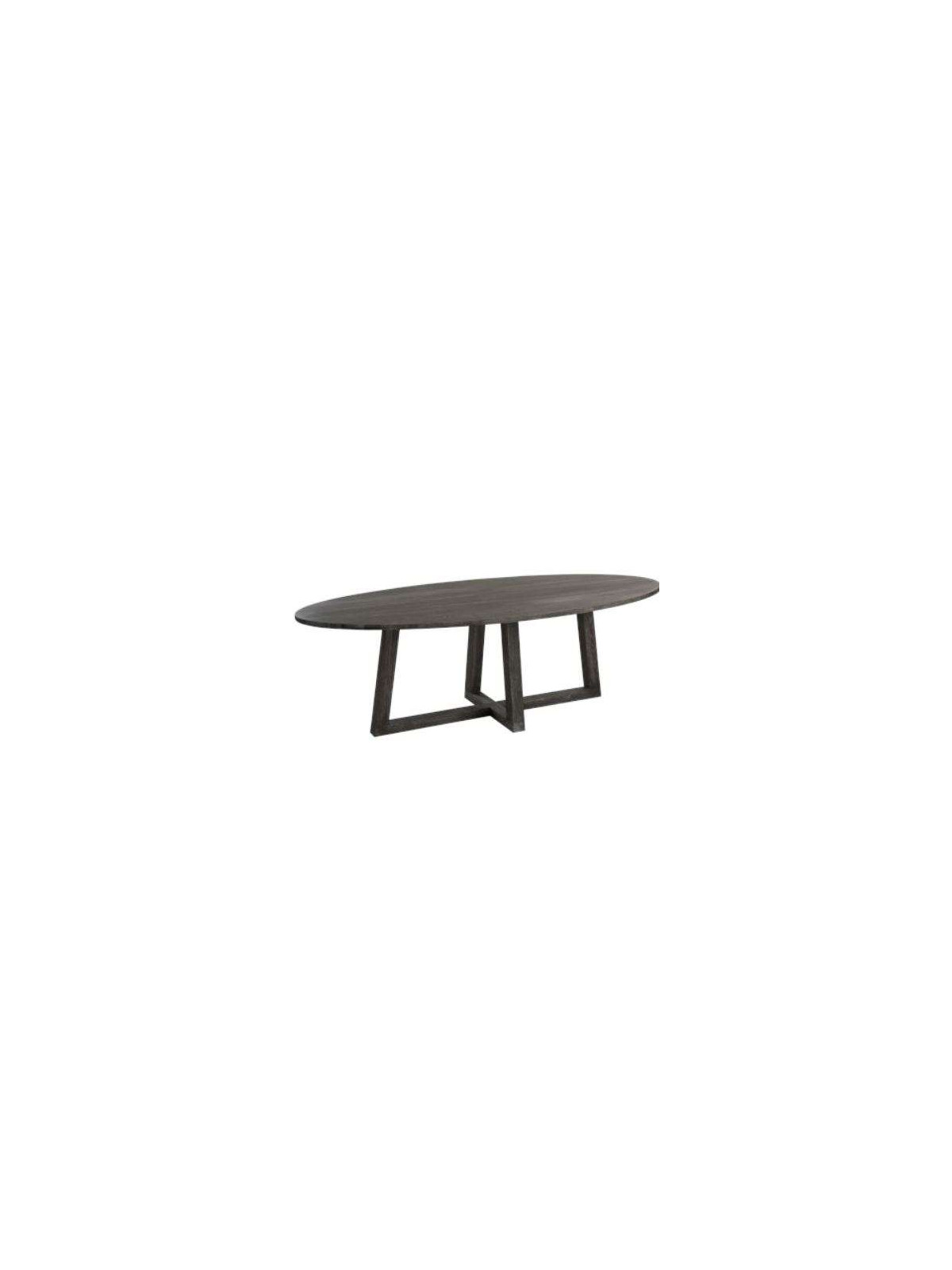 Table ovale moderne bois brun foncé