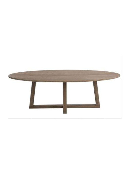 Table ovale contemporaine bois clair 280 cm