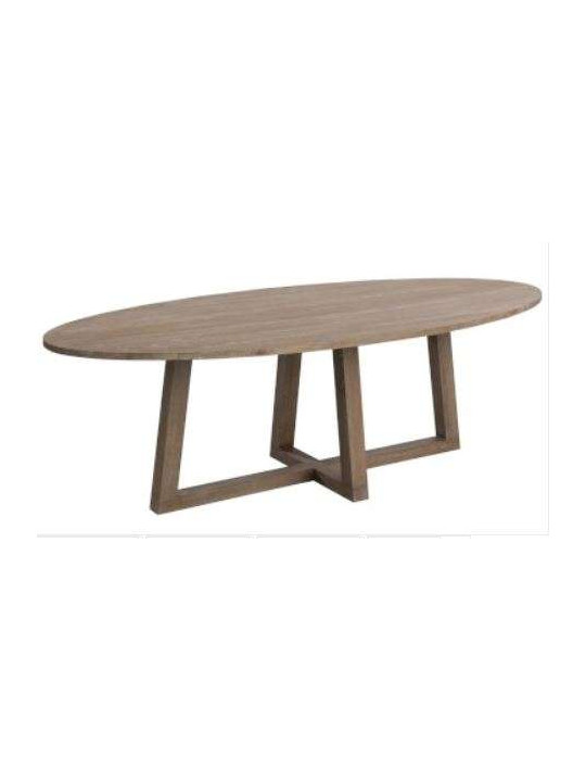 Table ovale contemporaine bois clair 280 cm