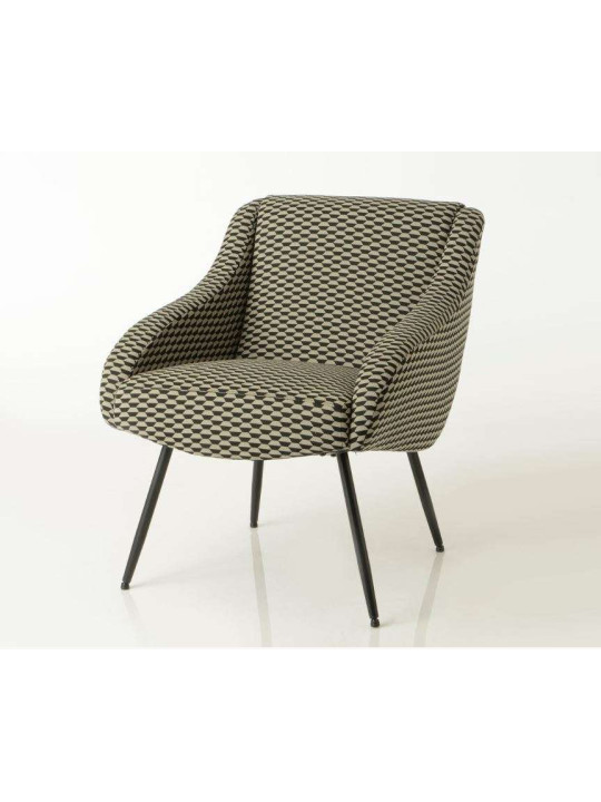 Fauteuil tapissé moderne noir et beige