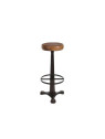 Tabouret de bar industriel reglable cuir marrron