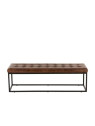 Banc vintage cuir marron Jolipa