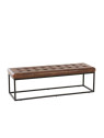 Banc vintage cuir marron Jolipa