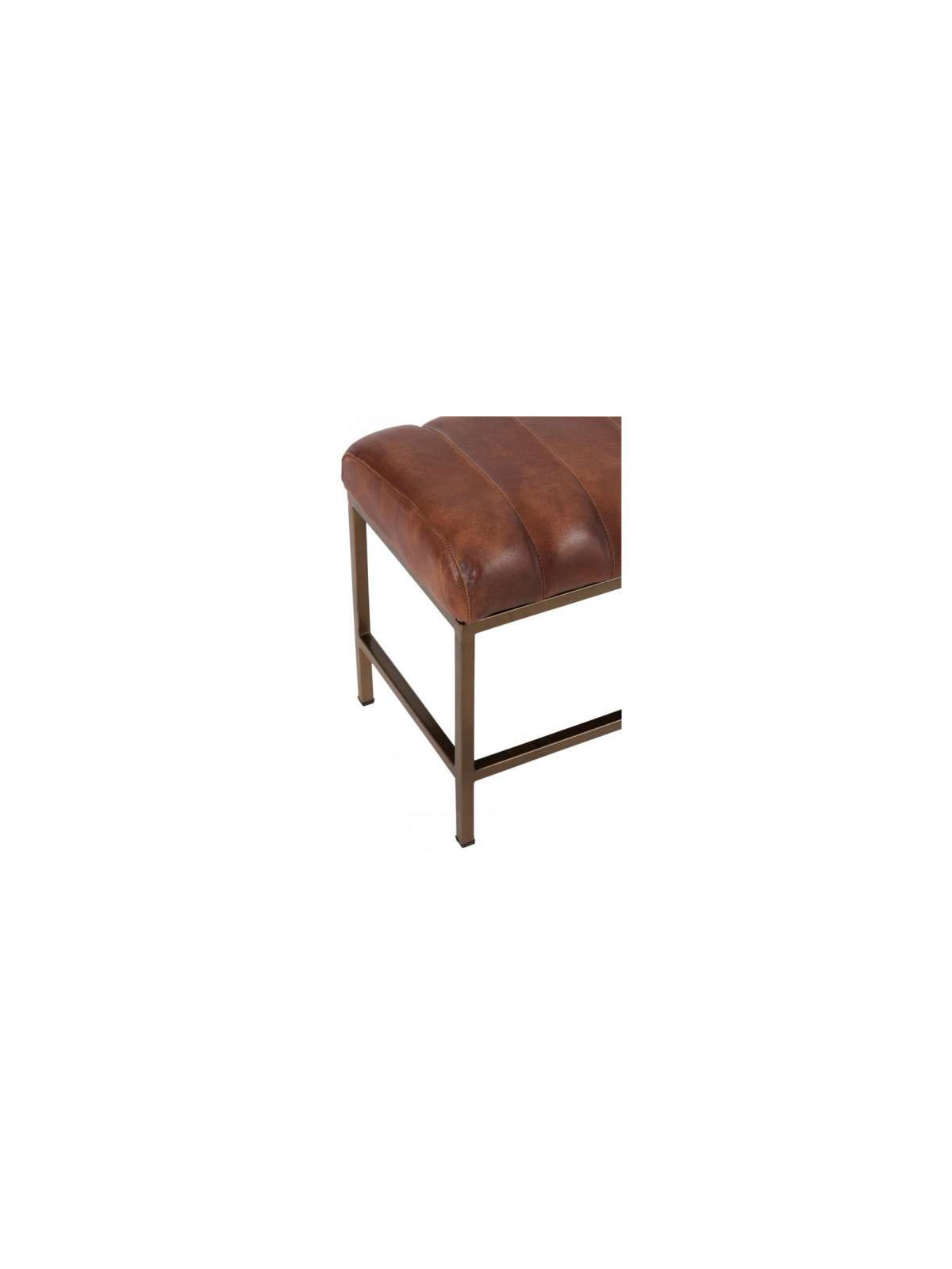 Grand banc vintage cuir marron Jolipa