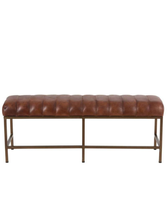 Grand banc vintage cuir marron Jolipa