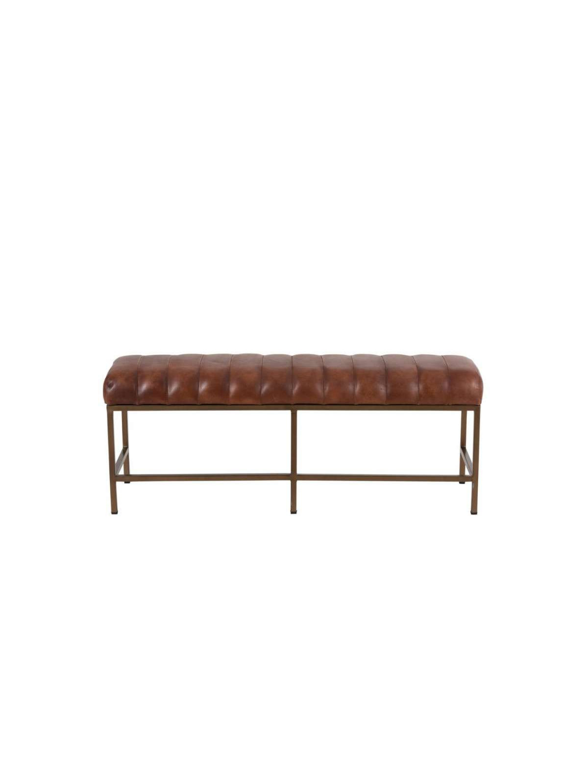 Grand banc vintage cuir marron Jolipa