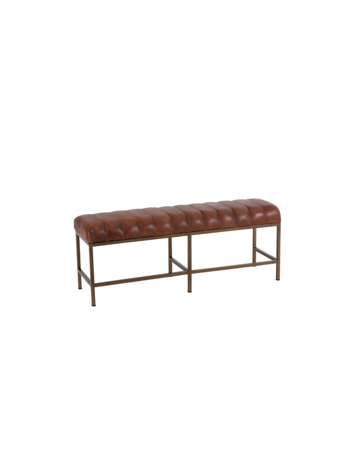 Grand banc vintage cuir marron Jolipa