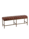 Grand banc vintage cuir marron Jolipa