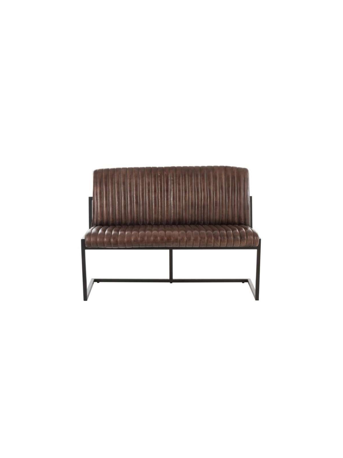 Banquette avec dossier vintage cuir marron Jolipa