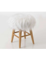 Tabouret fourure blanc Amadeus