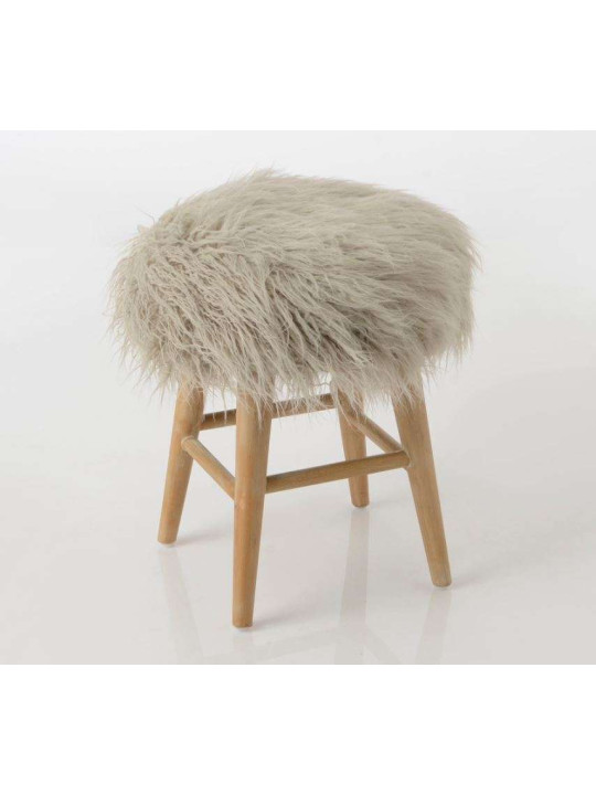 Tabouret fourrure beige Amadeus