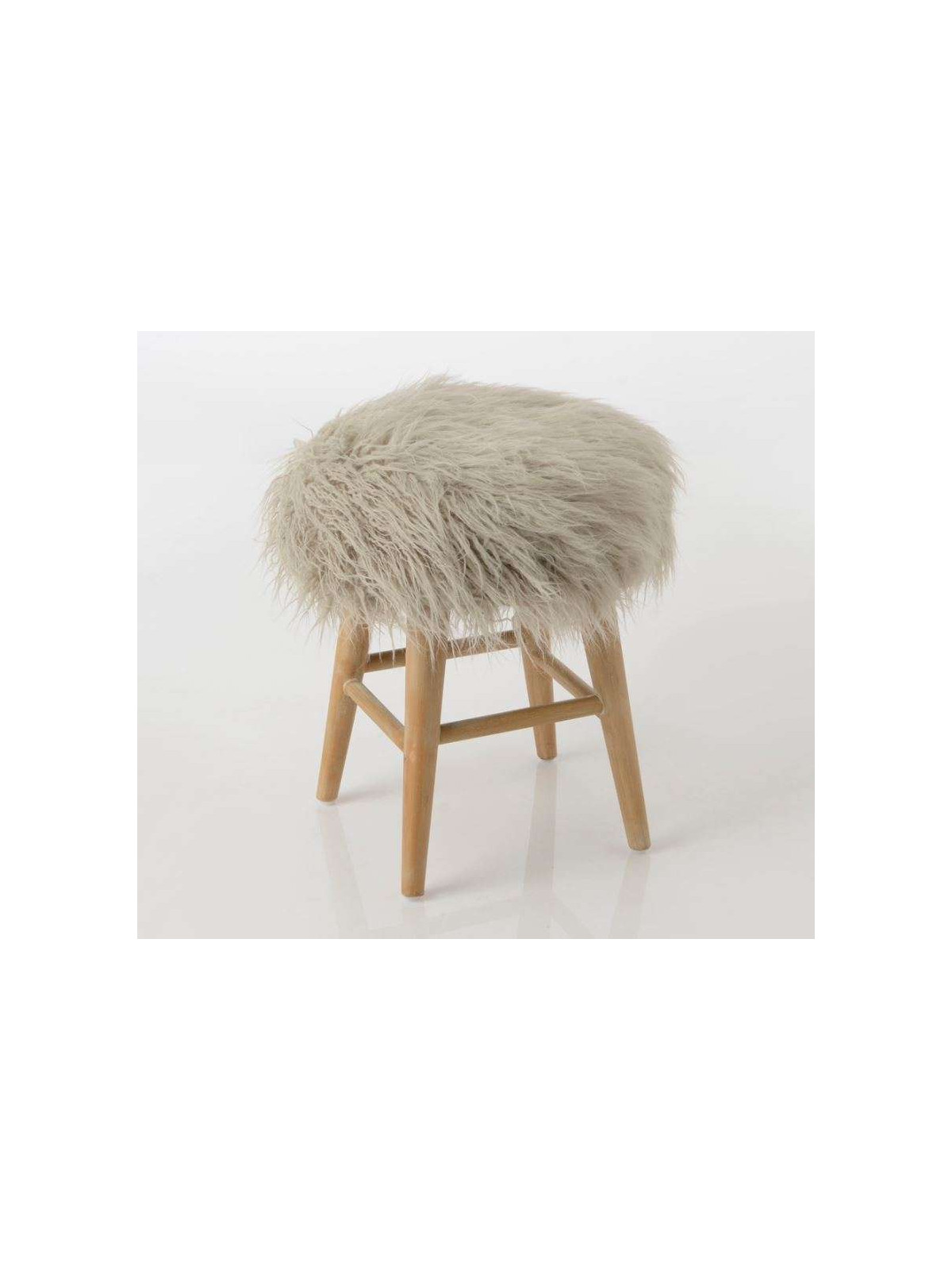 Tabouret fourrure beige Amadeus