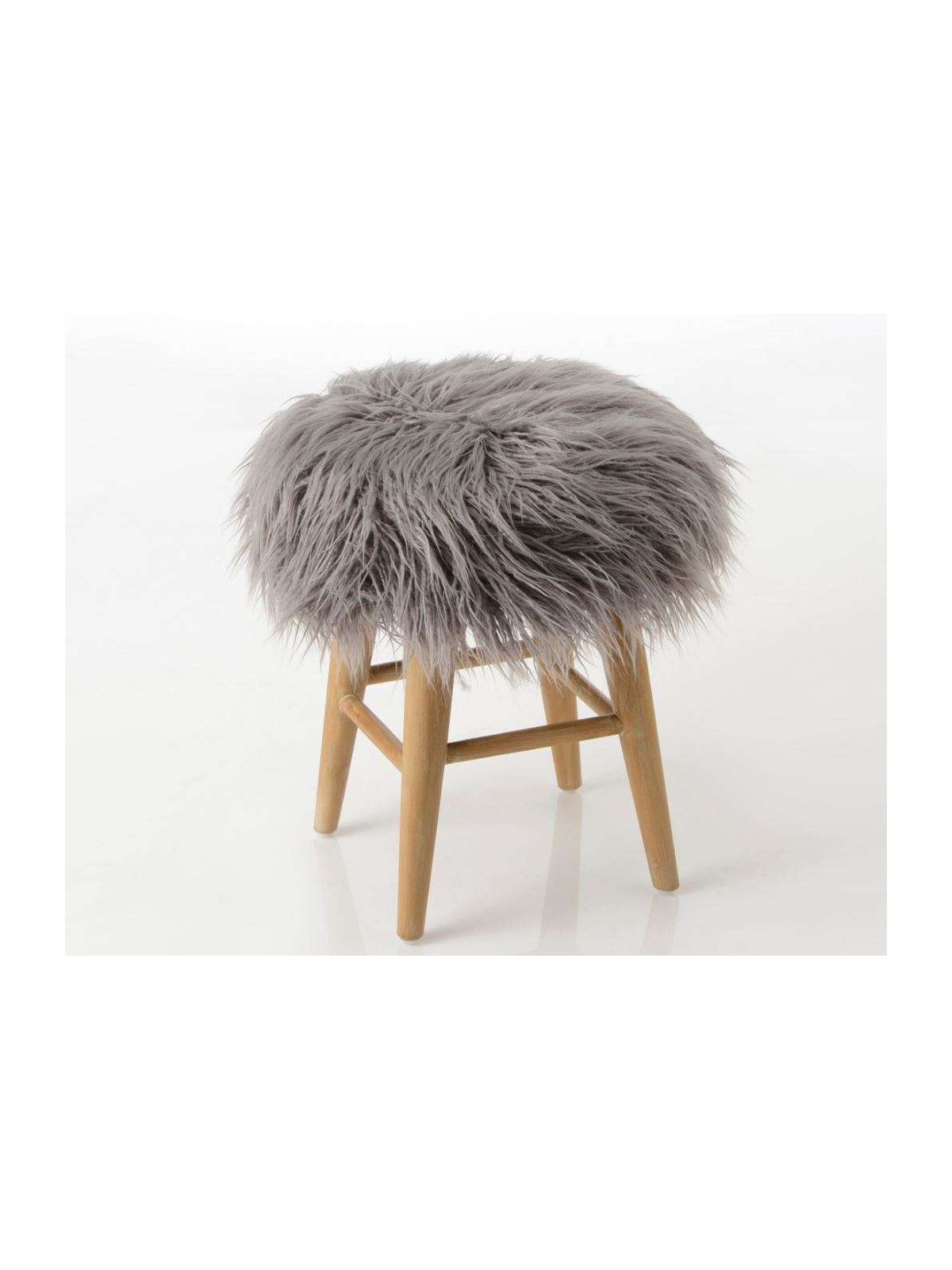 Tabouret fourrure gris Amadeus