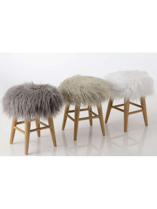 Tabouret fourrure gris Amadeus