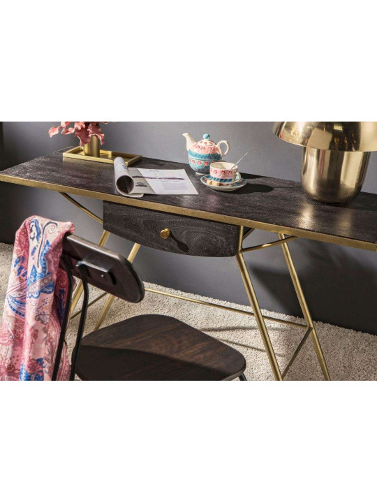 Bureau contemporain noir et doré chic