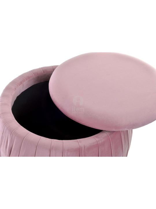 Pouf rond rose chic en velours