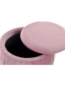 Pouf rond rose chic en velours