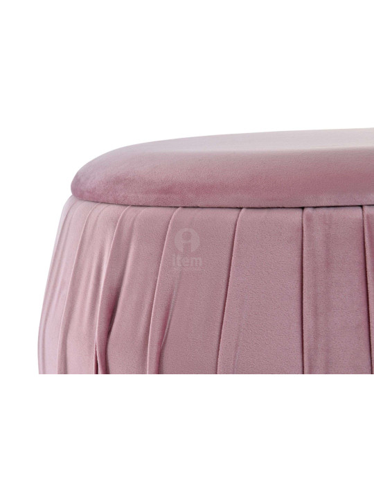 Pouf rond rose chic en velours