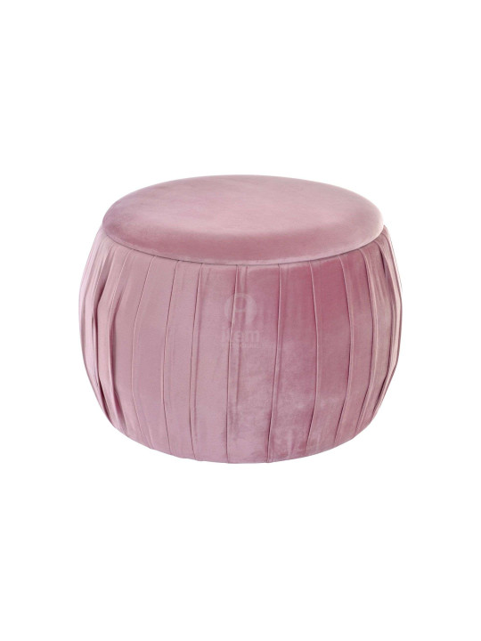 Pouf rond rose chic en velours