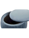 Pouf rond bleu chic en velours