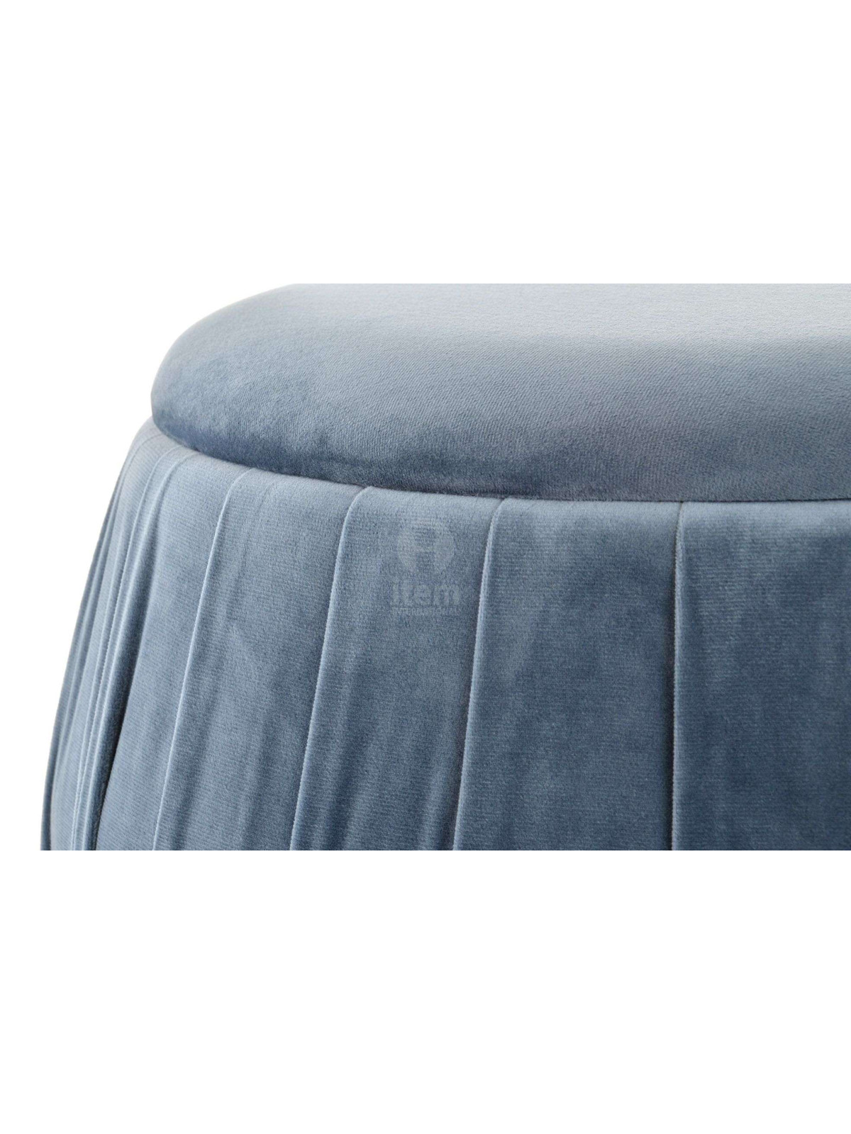 Pouf rond bleu chic en velours