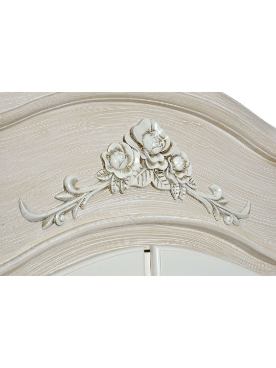 Armoire vitrée cérusée blanchie décorée