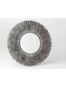 Miroir plumes en métal argentée 85 cm