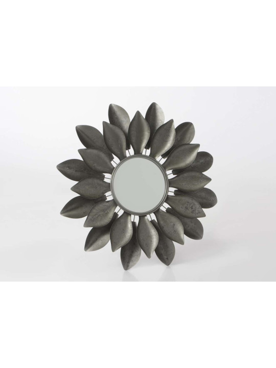 Miroir fleurs en métal argentée 85 cm