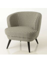 Fauteuil chevron noir et blanc Denver