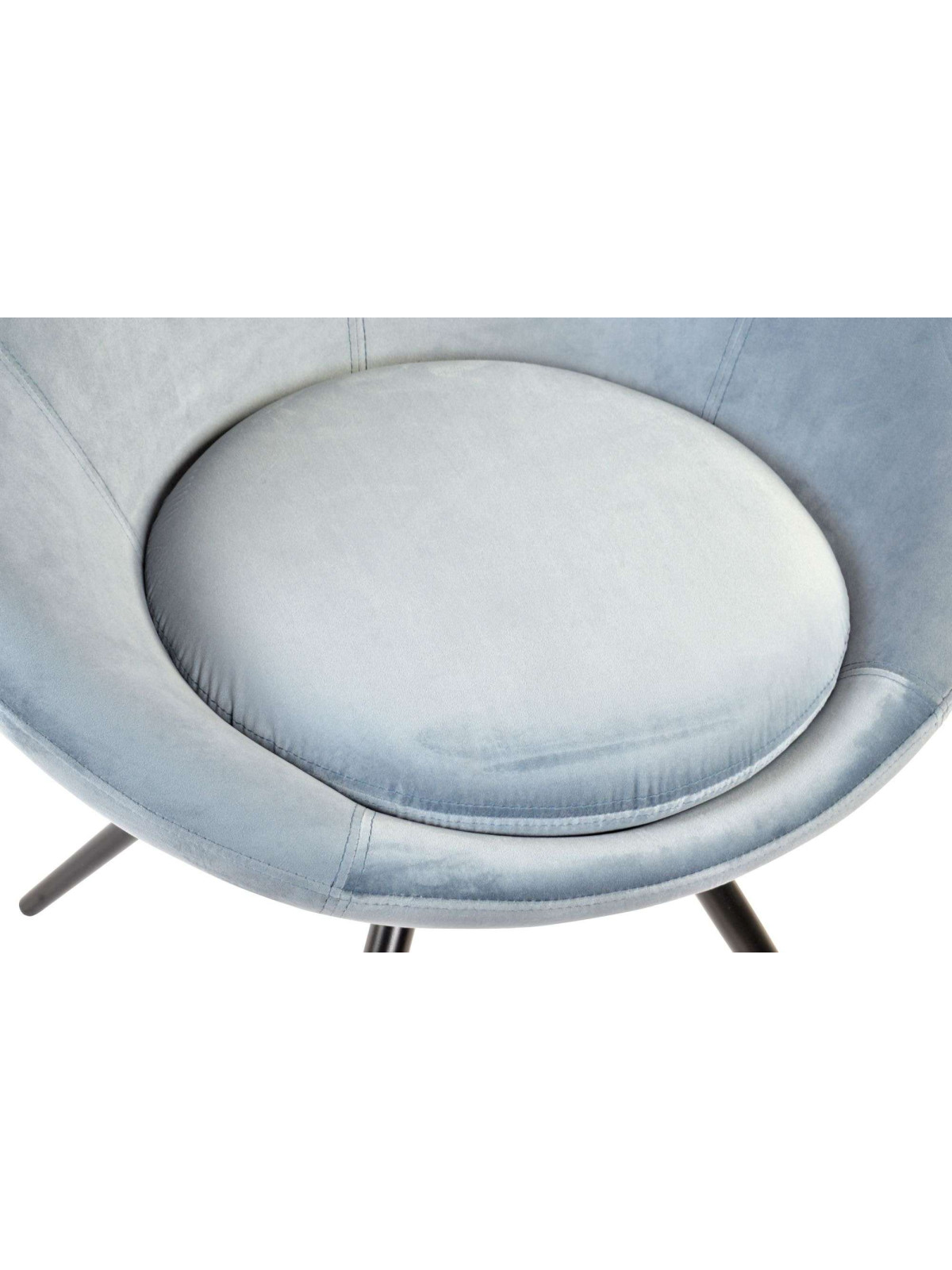 Fauteuil bleu demi lune 