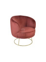 Fauteuil rouge velours contemporain