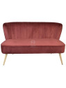 Banquette 2 places rouge velours contemporain