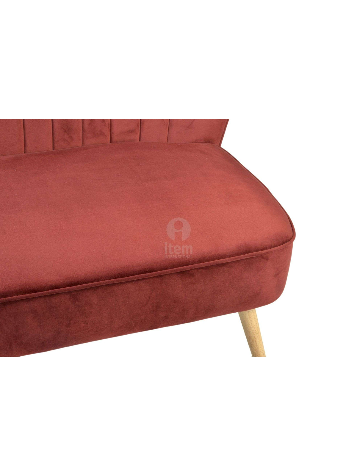 Banquette 2 places rouge velours contemporain